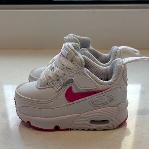 Nike Kids White and Pink Sneakers